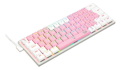 Redragon Anivia Rosa E Branco Rgb Switch Marrom Rosa E Branco Português Abnt2