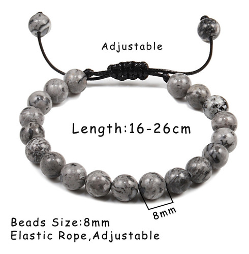 Pulsera De Perlas Con Forma De Ojo De Tigre De 8 Mm, Ajustab