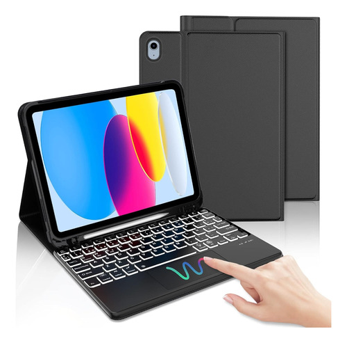 Funda Con Teclado Touchpad Tablet iPad 10 Gen 10.9 Pul Con Ñ