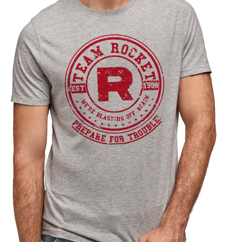 Playera Gris Equipo Rocket Preparense Para Problemas Pok033