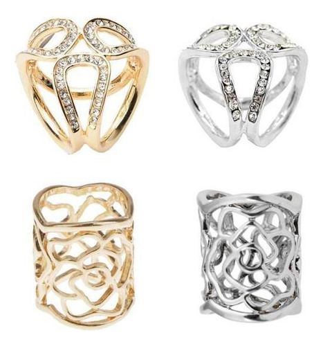 4 Piezas Anillo Clip Para Bufanda, Scarf Buckle Scarf Ring,