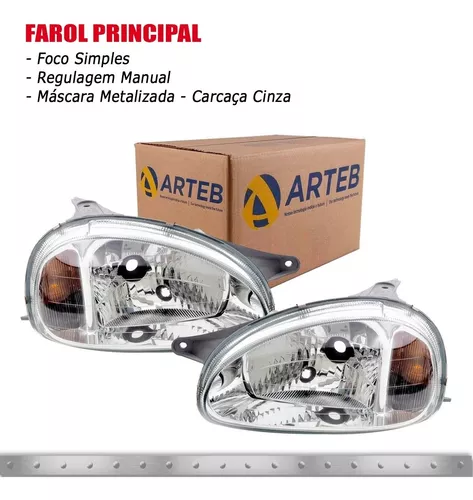 Farol Principal Corsa e Corsa Sedan Arteb máscara Cinza