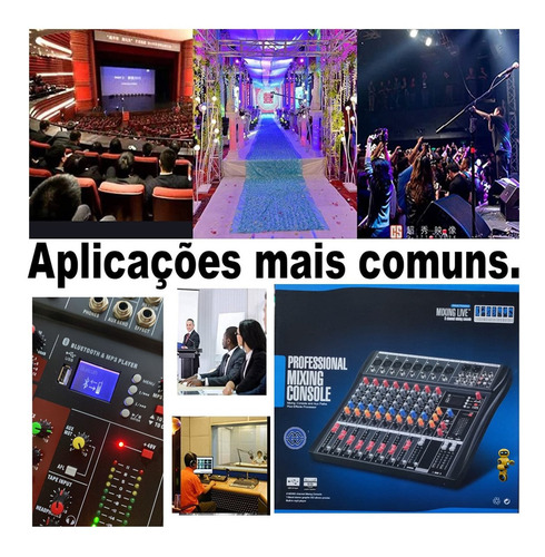 Imagem 4 de 9 de Mesa De Som Analógico 8 Canais Xlr Conexão Usb Bluetooth Wg8