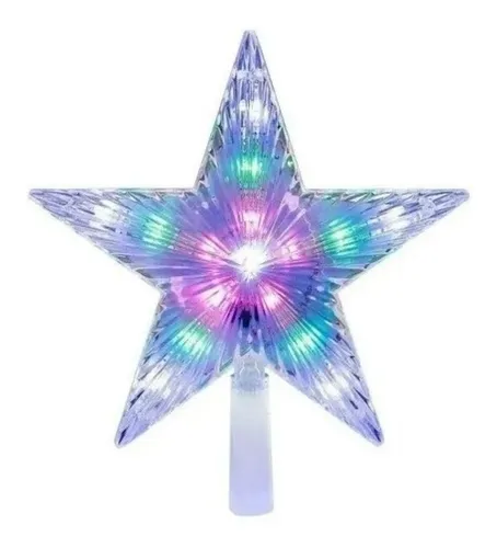 Estrela Ponteira Árvore Natal Colorida Led Pisca Pisca Estrela Ponteira Árvore Natal Colorida Led Pisca Pisca