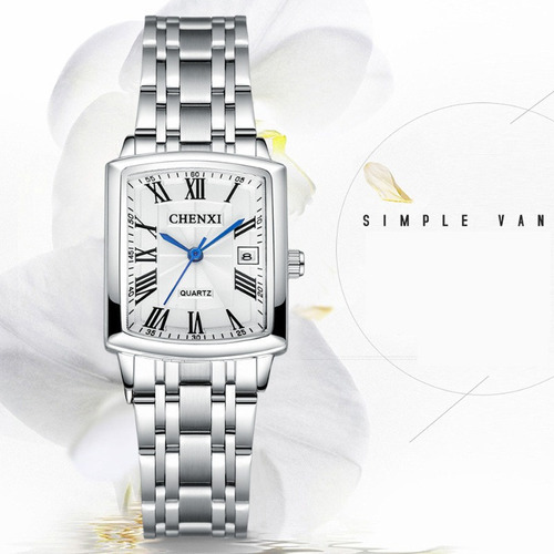 Relojes Chenxi Business Square para pareja, 2 piezas, color de fondo blanco