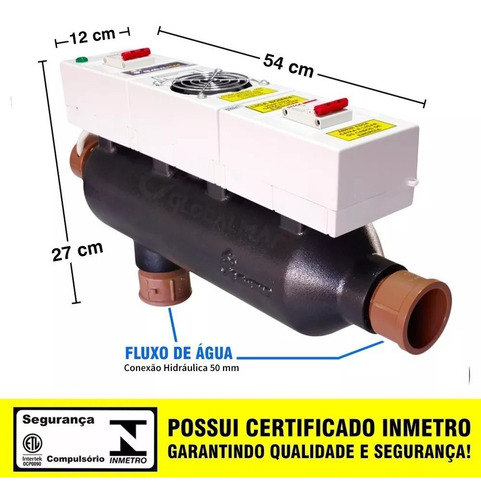 Aquecedor Piscina Elétrico P/ Até 60 Mil Litros 14 Kw Inmetr