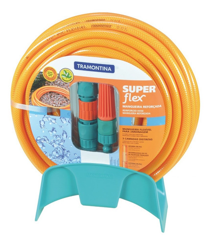 Set Manguera Jardin Super Flex 15 M + Accesorios Tramontina