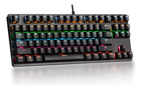 Teclado Mecânico Com Fio De 87 Teclas Com Luz De Fundo