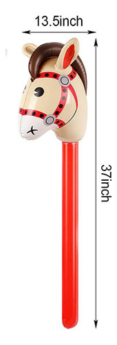 Caballo De Palo Inflable, Globo De Palo Con Cabeza Marrón