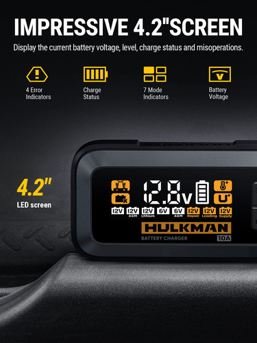 Cargador De Batería Coche 10a 12v 6v Mantenedor Desulfatador