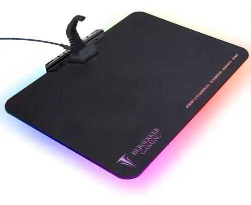 Large Rgb Led Gaming Mouse Pad Hard Micro Texture Surface -7 Light Up Modes - Mouse Bungee Cable Manager Holder Attachment - Pc; Mac; Linux