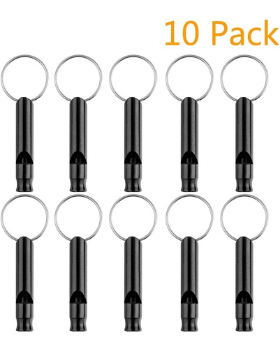 Silbato De Aluminio Con Llavero Deportes Supervivencia X 10u