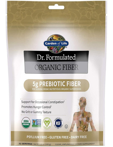 Suplemento de fibra prebiótica orgánica Garden Of Life 192 g