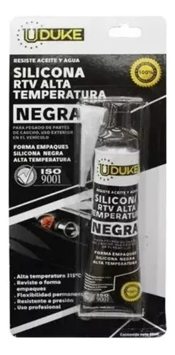 Silicona Rtv Pegante Negra Alta Temp Automotriz 50 Ml Uduke