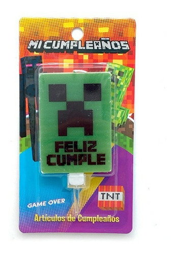 Vela Minecraft Para Cumpleaños Cotillón 