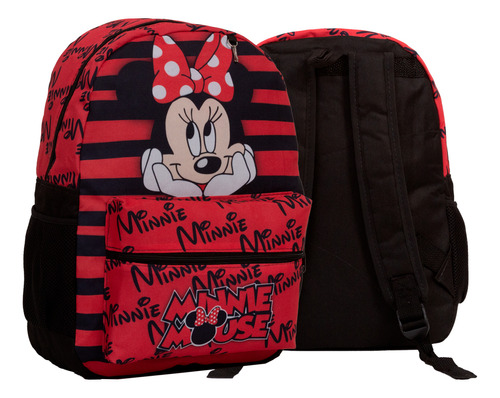 Bolsa Mochila Escolar Feminina Minnie Cor Vermelho