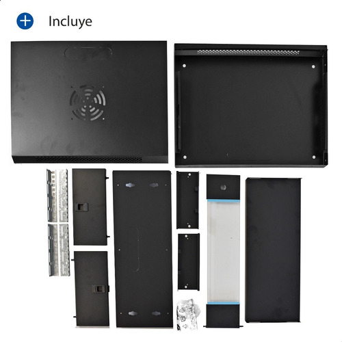 Imagen 4 de 7 de Rack Mural 4 Unidades Minirack Switch Para Pared + Bandeja