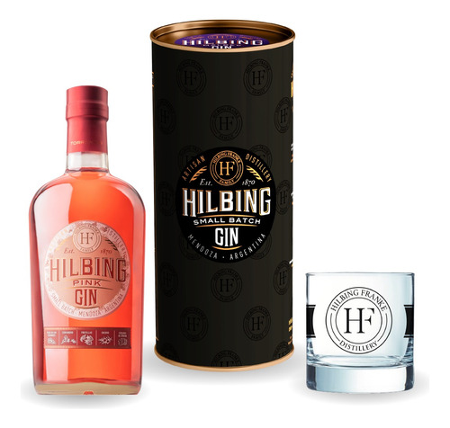 Combo Gin Hilbing Pink + Estuche + Vaso Kit Degustación