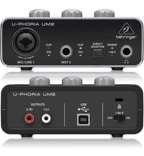 Imagem 1 de 3 de Placa Behringer Um2 Usb U-phoria Interface