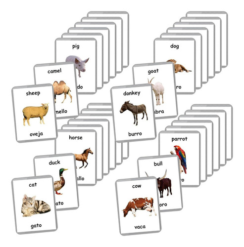 Tarjetas Flash Bilingües Lifelolo Animales De Granja 27