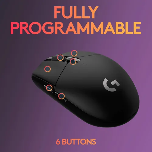 Mouse Inalámbrico Para Juegos Logitech G305 Lightspeed Black