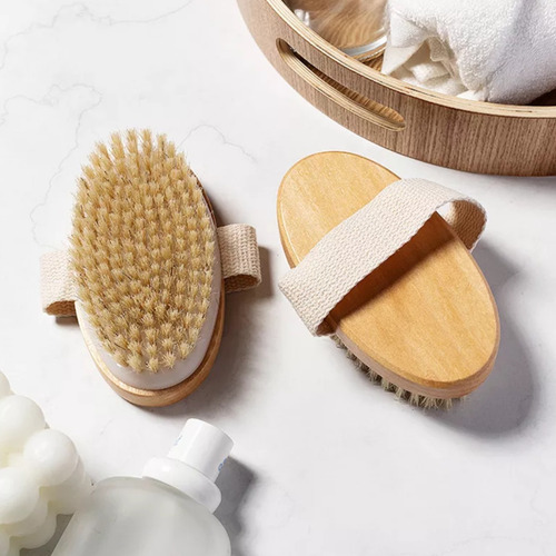 Escova Corporal Esfoliante Circulação Remove Pele Morta Cor Completa Bege