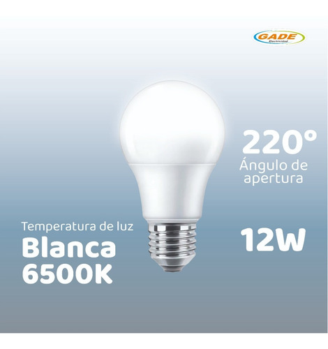 Imagen 3 de 9 de Pack X 10 Lampara Foco 12v Led 12w Rosca Común