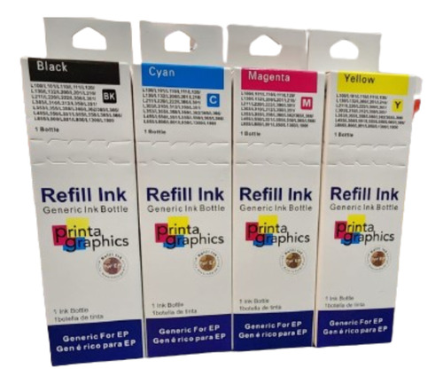 Kit 4 Tintas Compatible Para Ep T664 L310 L312 L350 L351