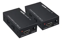 Comprar Extensor Hdmi Por Cable Utp Rj45 Cat 5e\u002F6e V1.4 Extension 60 Metros Alargue Audio Video 1080p 3d Full Hd Funciona Con Hdmi \u002F Dvi-d \u002F Hdcp \u002F Hdtv Con Fuentes Incluidas Dc 5v Metálico Color Negro