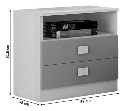 Mesa De Cabeceira 2 Gavetas Rosa 8004 - Percasa Acabamento Finish foil Cor Rosa-pálido