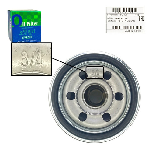 Imagen 7 de 8 de Filtro Aceite Terios Cool 1997 1998 1999 2000 Original