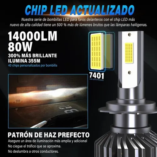 Kit De Faros Led 14000lm 80w H11 Luz Baja For Dodge