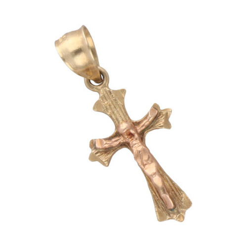 Crucifijo De 14k Oro Amarillo, 0.9 Gramos