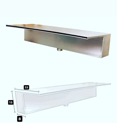 2 Cascatas Embutir Piscina 100 Cm Longa Aço Inox 304