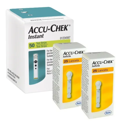 comprar Kit De 50 Tiras Reactivas Accu-chek Instant Con 50 Lancetas