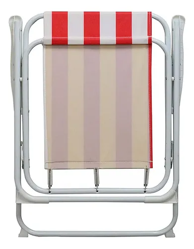 Silla Camping Plegable, Paseos, Playa De Color Rojo
