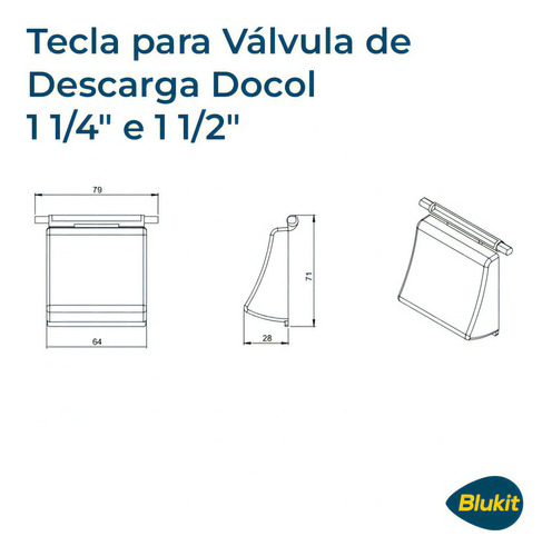 Tecla Para Acionador Válvula Descarga Docol Preto