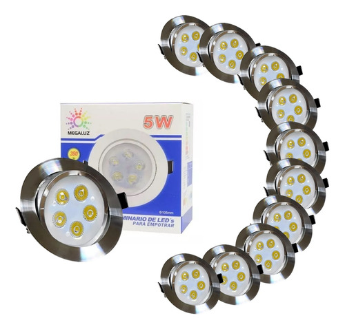 Foco Led Empotrable Megaluz 5w/30w Plafón 10pz L05d05w08 