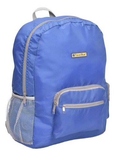 Mochila Grande Plegable Liviana Bolso De Mano Para Viaje 20l Color Azul Acero