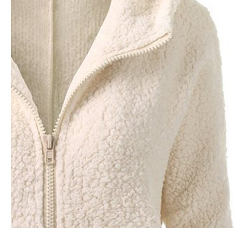 Chaqueta De Invierno Con Cremallera De Lana De Cordero Para