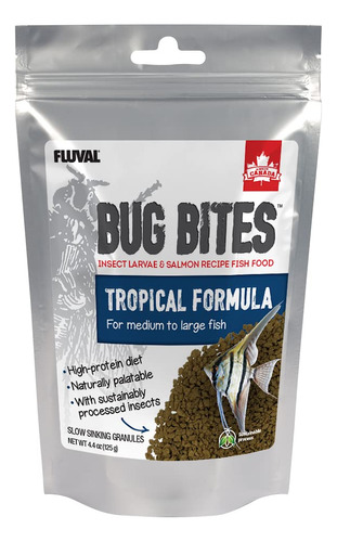 Fluval Bug Bites Tropical Fish - Granulos Grandes De 4.4 Onz