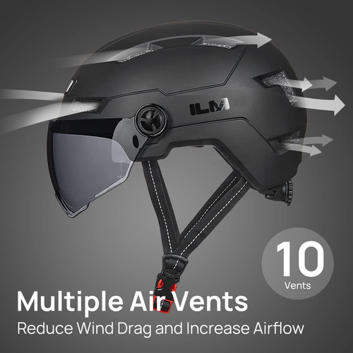 Ilm Casco De Bicicleta E3-10l Con Luz Led Recargable Mmg