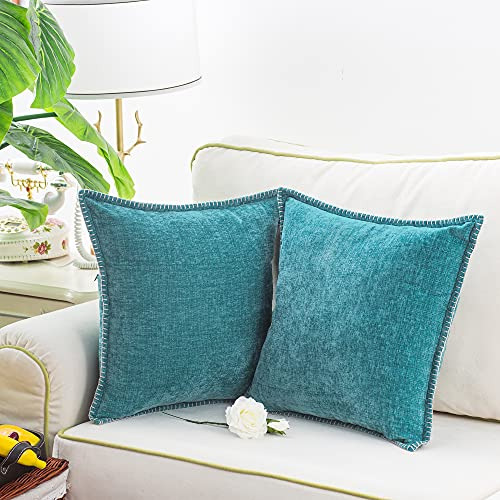 Funda Almohada Algodón Liso Decoración Sofá Casa Granja