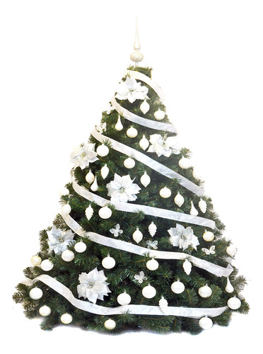 Árbol De Navidad Bariloche 1,80 Con Adornos Plata. El Mejor! Color Plata