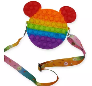 Pop It Bolsa Transversal Mickey Fidget Toy Rainbow