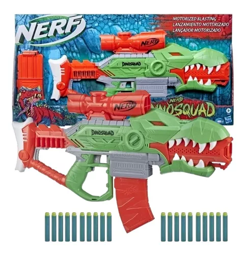 Lançador 3 Dardos Nerf Arminha Pistola Brinquedo Dinossauro