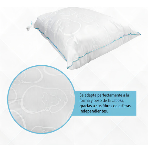 Almohada Spring Air Osos 48x63.5x15 Cm Hipoalergénica Blanco