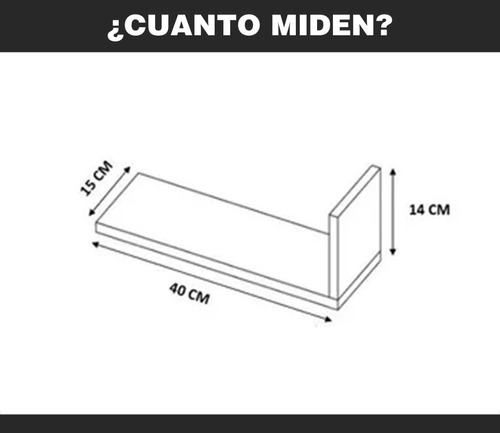 Imagen 5 de 8 de Set De 4 Repisas Flotantes Estilo Librero 45 X 15 Cm Color Toscana