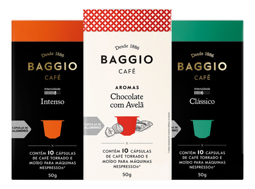 Kit 30 Cápsulas Cafe Gourmet Baggio Cafeteira Nespresso
