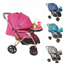 Comprar Coche Para Bebes Juegos Musicales Mango Reversible Color Rosa Chasis Plateado